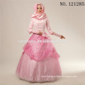 2016 Fashional islamic muslim hijab pink wedding dress